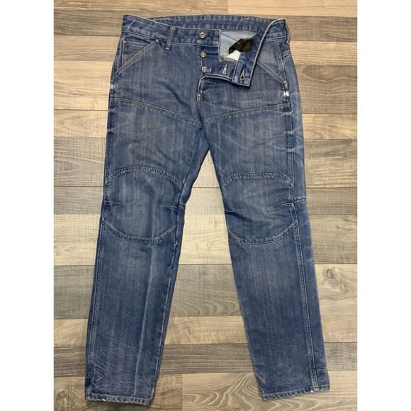 G-Star RAW Men's US 30(31)x30(29) Blue Deconstructed 3D Low Tapered Jeans - Picture 2 of 10